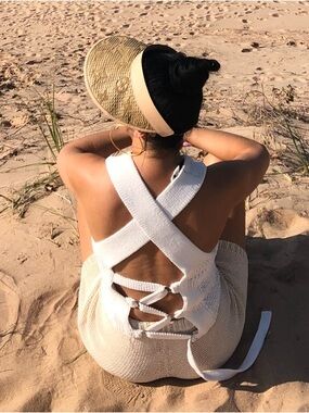 3.1 Phillip Lim White Crochet Knit Open Back Ring Detail Top XS NEW